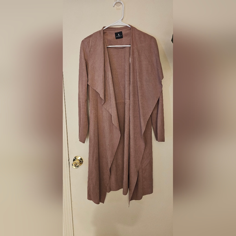 Jules & Leopold Mauve Open Front Sweater
